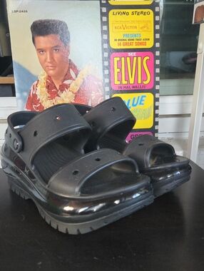 CROCS Black Platform Slip-On Sandal